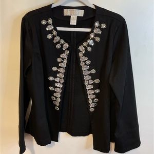 American Glamour BADGLEY MISCHKA stunning jeweled Rhinestone women’s jacket M